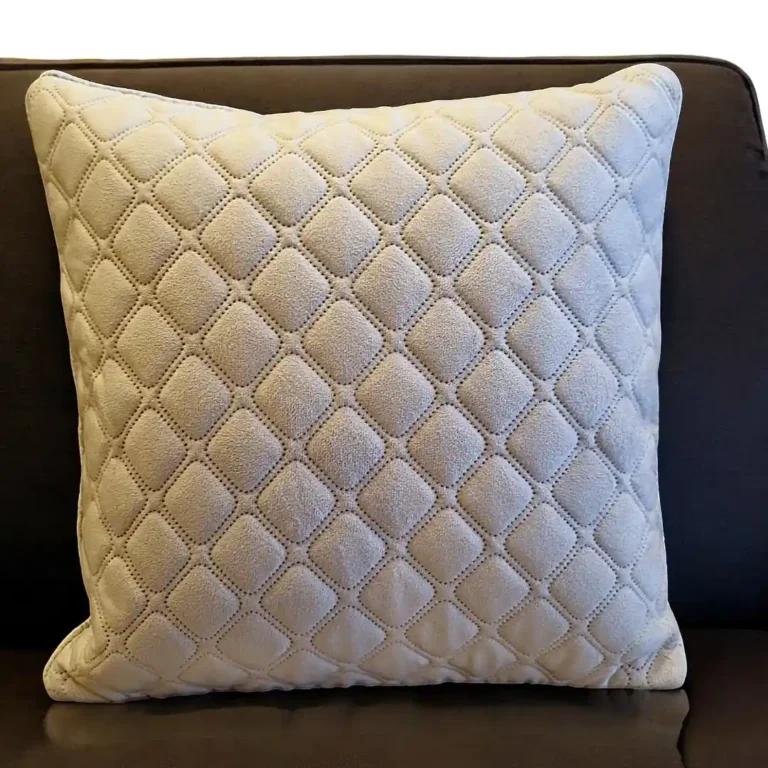 Off White Checkered Velvet Cushion Covers - Set of 5