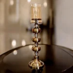 Metal Candle Holder With Crystal Glass Balls_3