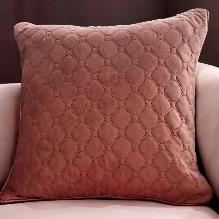 Pink Checkered Velvet Cushion Covers Set of 5