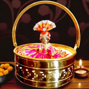 Laddu Gopal Ji with Pink Dress