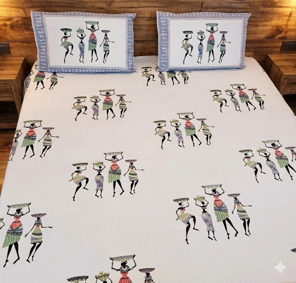 Jaipuri Print King Size Cotton Bedsheet(Copy) (Copy) - Image 4